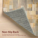 Ultra Soft Area Rug, Non Slip, Stain Resistant, Washable Area Rugs for Living Room, Bedroom, Artful Rustic Geometric Appeal(Beige)
