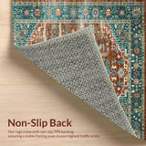Ultra Soft Area Rug, Non Slip, Stain Resistant, Washable Area Rugs for Living Room, Bedroom, Vibrant Tribal Inspired Design(Brown)