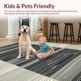 Ultra Soft Area Rug, Non Slip, Stain Resistant, Washable Area Rugs for Living Room, Bedroom, Rustic Black and White Geometric Flair(Gray)