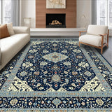 Ultra Soft Area Rug, Non Slip, Stain Resistant, Washable Area Rugs for Living Room, Bedroom, Luxurious Abstract Design Element(Blue)