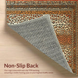 Ultra Soft Area Rug, Non Slip, Stain Resistant, Washable Area Rugs for Living Room, Bedroom, Artistic Rustic Animal Print Concept(Orange)
