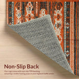 Ultra Soft Area Rug, Non Slip, Stain Resistant, Washable Area Rugs for Living Room, Bedroom, Geometric Rich Sunset Palette(Orange)