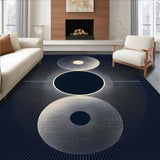 Ultra Soft Area Rug, Non Slip, Stain Resistant, Washable Area Rugs for Living Room, Bedroom, Striking Modern Abstract Contrast Piece(Black)