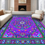 Ultra Soft Area Rug, Non Slip, Stain Resistant, Washable Area Rugs for Living Room, Bedroom, Radiant Geometric Wave Composition(Purple)