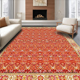 Ultra Soft Area Rug, Non Slip, Stain Resistant, Washable Area Rugs for Living Room, Bedroom, Abstract Faux Wool for Hallway Non Slip(Red)