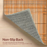 Ultra Soft Area Rug, Non Slip, Stain Resistant, Washable Area Rugs for Living Room, Bedroom, Textured Earthy Braided Aesthetic(Orange)