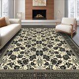 Ultra Soft Area Rug, Non Slip, Stain Resistant, Washable Area Rugs for Living Room, Bedroom, Contemporary Geometric Area with Bold Black and Beige Design(Beige)