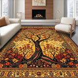 Ultra Soft Area Rug, Non Slip, Stain Resistant, Washable Area Rugs for Living Room, Bedroom, Chic Textured Nature Elements(Gold)