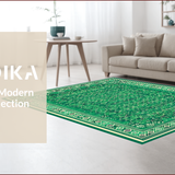 Ultra Soft Area Rug, Non Slip, Stain Resistant, Washable Area Rugs for Living Room, Bedroom, Vintage Oriental Nursery Non-Slip Soft Carpet(Green)