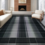 Ultra Soft Area Rug, Non Slip, Stain Resistant, Washable Area Rugs for Living Room, Bedroom, Sophisticated Geometric Artful Style(Black)