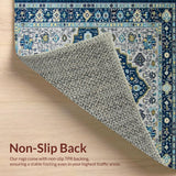 Ultra Soft Area Rug, Non Slip, Stain Resistant, Washable Area Rugs for Living Room, Bedroom, Artistic Geometric Floral Ensemble(Blue)
