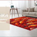 Ultra Soft Area Rug, Non Slip, Stain Resistant, Washable Area Rugs for Living Room, Bedroom, Artistic Fishing Themed Indoor Outdoor Low Pile Rug(Red)