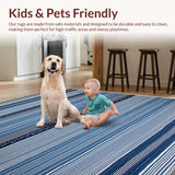 Ultra Soft Area Rug, Non Slip, Stain Resistant, Washable Area Rugs for Living Room, Bedroom, Stylish Coastal Blue Patterns(Blue)