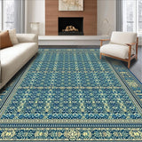Ultra Soft Area Rug, Non Slip, Stain Resistant, Washable Area Rugs for Living Room, Bedroom, Elegant Geometric Area with Intricate Blue and Beige(Blue)