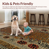Ultra Soft Area Rug, Non Slip, Stain Resistant, Washable Area Rugs for Living Room, Bedroom, Vintage Cozy Animal Print(Brown)