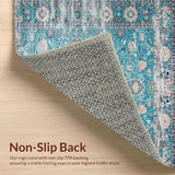 Ultra Soft Area Rug, Non Slip, Stain Resistant, Washable Area Rugs for Living Room, Bedroom, Whimsical Cozy Ogee Pattern(Blue)