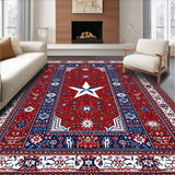Ultra Soft Area Rug, Non Slip, Stain Resistant, Washable Area Rugs for Living Room, Bedroom, Eclectic Cheerful Entryway Decor(Red)