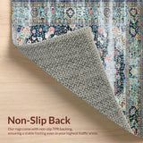 Distressed Retro Botanical Motif(Blue)