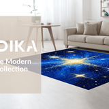 Ultra Soft Area Rug, Non Slip, Stain Resistant, Washable Area Rugs for Living Room, Bedroom, Vibrant Cosmic Abstract Aesthetic(Blue)