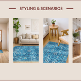 Ultra Soft Area Rug, Non Slip, Stain Resistant, Washable Area Rugs for Living Room, Bedroom, Soft Blue Under Table Dining Room Rug(Blue)