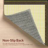 Ultra Soft Area Rug, Non Slip, Stain Resistant, Washable Area Rugs for Living Room, Bedroom, Chic Modern Diamond Pattern Elegance(Gold)