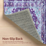 Ultra Soft Area Rug, Non Slip, Stain Resistant, Washable Area Rugs for Living Room, Bedroom, Whimsical Violet Ogee Pattern(Purple)