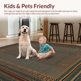 Ultra Soft Area Rug, Non Slip, Stain Resistant, Washable Area Rugs for Living Room, Bedroom, Stylish Cozy Farmhouse Motif(Gray)