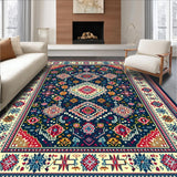 Ultra Soft Area Rug, Non Slip, Stain Resistant, Washable Area Rugs for Living Room, Bedroom, Boho with Large Area Design(Blue)