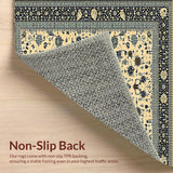 Ultra Soft Area Rug, Non Slip, Stain Resistant, Washable Area Rugs for Living Room, Bedroom, Elegant Abstract Beige/Black Deco(Beige)