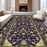 Ultra Soft Area Rug, Non Slip, Stain Resistant, Washable Area Rugs for Living Room, Bedroom, Opulent Peacock Pattern Rug(Purple)
