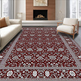 Ultra Soft Area Rug, Non Slip, Stain Resistant, Washable Area Rugs for Living Room, Bedroom, Abstract Floral Runner for(Red)