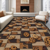 Ultra Soft Area Rug, Non Slip, Stain Resistant, Washable Area Rugs for Living Room, Bedroom, Delightful Chocolate Chip Textile Art(Brown)
