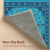 Ultra Soft Area Rug, Non Slip, Stain Resistant, Washable Area Rugs for Living Room, Bedroom, Vintage Medallion Blue Living Room Stain-Resistant Carpet(Blue)