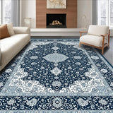 Ultra Soft Area Rug, Non Slip, Stain Resistant, Washable Area Rugs for Living Room, Bedroom, Charming Transitional Gray Blue Pattern(Blue)