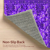 Ultra Soft Area Rug, Non Slip, Stain Resistant, Washable Area Rugs for Living Room, Bedroom, Delightful Soft Textured Furry Touch(Purple)
