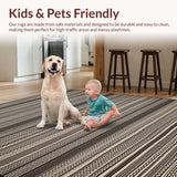 Ultra Soft Area Rug, Non Slip, Stain Resistant, Washable Area Rugs for Living Room, Bedroom, Reversible Braided Farmhouse Entryway Cotton Rug(Brown)