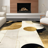 Ultra Soft Area Rug, Non Slip, Stain Resistant, Washable Area Rugs for Living Room, Bedroom, Vibrant Urban Edge Graphic Elements(Gold)