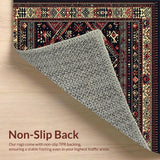 Ultra Soft Area Rug, Non Slip, Stain Resistant, Washable Area Rugs for Living Room, Bedroom, Rustic Geometric Black and White Design(Black)