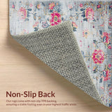 Ultra Soft Area Rug, Non Slip, Stain Resistant, Washable Area Rugs for Living Room, Bedroom, Minimalist Modern Soft Floral Arrangement(Gray)