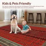 Ultra Soft Area Rug, Non Slip, Stain Resistant, Washable Area Rugs for Living Room, Bedroom, Whimsical Animal Print Elegance(Red)