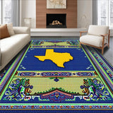 Ultra Soft Area Rug, Non Slip, Stain Resistant, Washable Area Rugs for Living Room, Bedroom, Texas State Multi-Color Entryway Accent Rug(Blue)