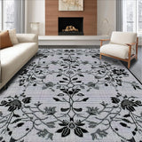Ultra Soft Area Rug, Non Slip, Stain Resistant, Washable Area Rugs for Living Room, Bedroom, Rustic Striped Outdoor Decor(Black)