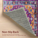 Ultra Soft Area Rug, Non Slip, Stain Resistant, Washable Area Rugs for Living Room, Bedroom, Lively Contemporary Ogee Style(Purple)