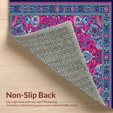 Ultra Soft Area Rug, Non Slip, Stain Resistant, Washable Area Rugs for Living Room, Bedroom, Bohemian Paisley(Pink)