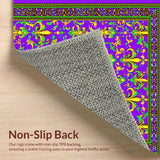 Ultra Soft Area Rug, Non Slip, Stain Resistant, Washable Area Rugs for Living Room, Bedroom, Lively Traditional Carnival Aesthetic(Purple)