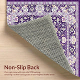 Ultra Soft Area Rug, Non Slip, Stain Resistant, Washable Area Rugs for Living Room, Bedroom, Vibrant Geometric Distressed Charm(Purple)