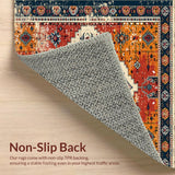 Ultra Soft Area Rug, Non Slip, Stain Resistant, Washable Area Rugs for Living Room, Bedroom, Traditional Blue Bedroom Easy Clean Patterned Area Rug(Red)