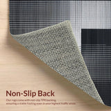 Ultra Soft Area Rug, Non Slip, Stain Resistant, Washable Area Rugs for Living Room, Bedroom, Contemporary Black Living Room Hand-Woven Wool Rug(Black)