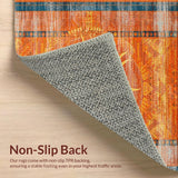 Ultra Soft Area Rug, Non Slip, Stain Resistant, Washable Area Rugs for Living Room, Bedroom, Sophisticated Abstract Warmth Design(Orange)