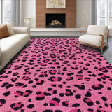Ultra Soft Area Rug, Non Slip, Stain Resistant, Washable Area Rugs for Living Room, Bedroom, Trendy Pink Animal Print Plush Playroom Rug(Pink)